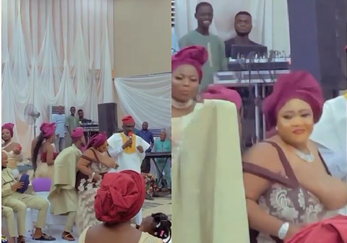 Fully Chested Nigerian Lady Stole the wedding reception With Her Dance Moves (Video)