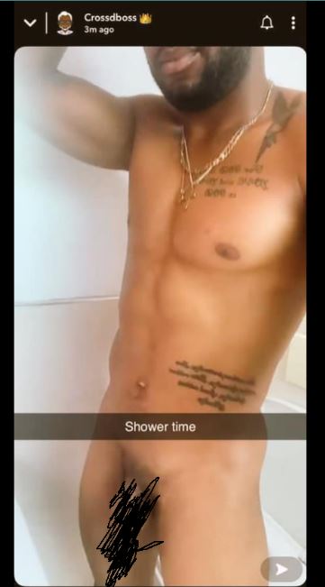 (Photos) BBNaija Cross Shares a Nak3d video of himself on Snapchat