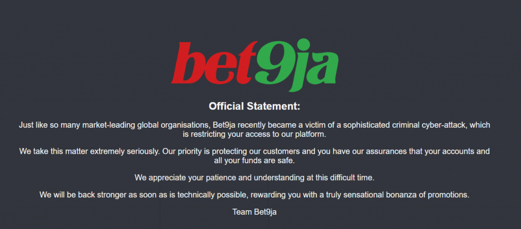 Bet9ja Has Been Hacked By Russian BlackCat Hackers