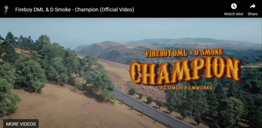 Mp4 Download Fireboy DML 'Champion' Ft. D Smoke